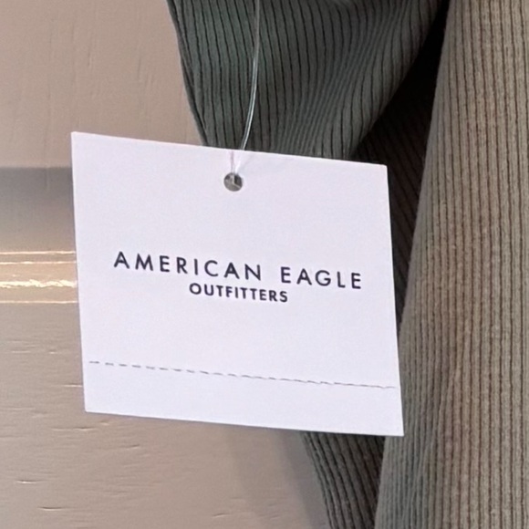 American Eagle, NWT, lace trim adjustable strap bodysuit, olive, XL - Picture 6 of 10